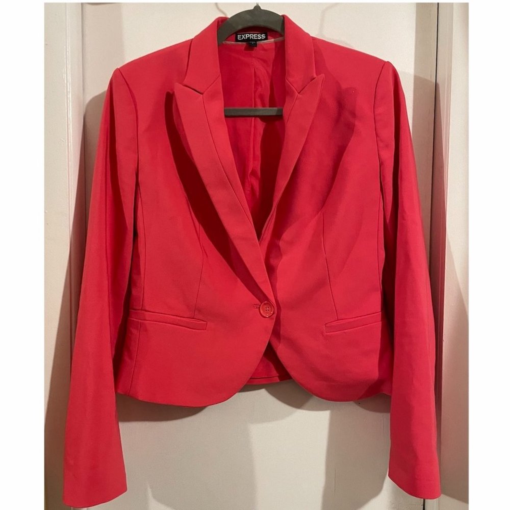 Orange Red Express Women's One Button Blazer Size 8